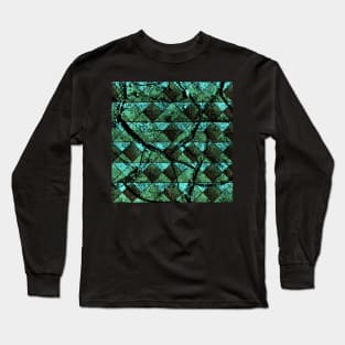 Distressed geometric pattern Long Sleeve T-Shirt